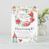 Winter Tea Party Birthday Invitation (Staand voorkant)