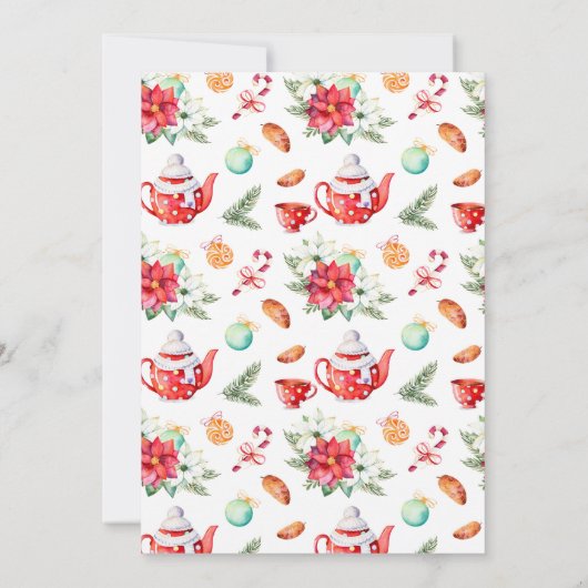Winter Tea Party Birthday Invitation (Achterkant)