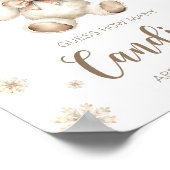 Winter Teddy Baby Beer Raad eens hoeveel snoepjes Poster (Hoek)