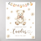 Winter Teddy Baby Beer Raad eens hoeveel snoepjes Poster (Voorkant)