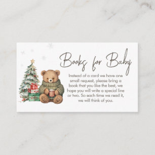 Winter Teddy Bear Baby shower Boeken voor Baby Informatiekaartje
