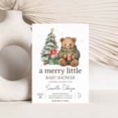 Winter Teddy Bear Baby shower Kaart