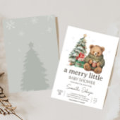 Winter Teddy Bear Baby shower Kaart
