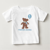 Winter Teddy Bear Balloon 1e Verjaardag Shirt