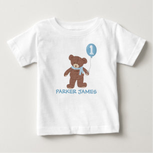 Winter Teddy Bear Balloon 1e Verjaardag Shirt
