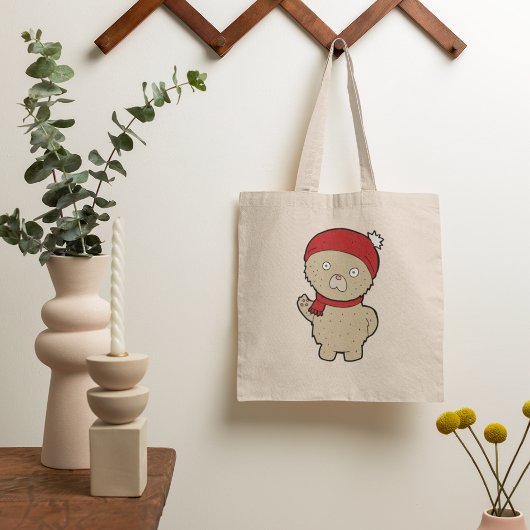 Winter Teddy Bear Canvas tas