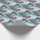 Winter Teddy Bear en Sneeuwman Cadeaupapier (Hoek)