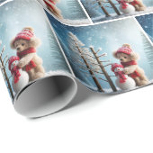 Winter Teddy Bear en Sneeuwman Cadeaupapier (Rol Hoek)