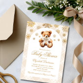 Winter Teddy Bear Holiday Baby Shower Kaart