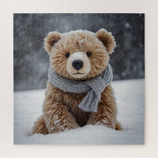 Winter Teddy Bear Puzzel (Verticaal)