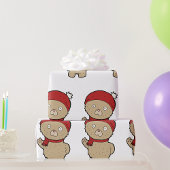 Winter Teddy Bear Wrapping Paper Cadeaupapier