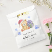 Winter teddybeer Baby shower Bedankzakje (Gezegeld)