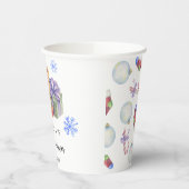 Winter teddybeer Baby shower Papieren Bekers (Links)