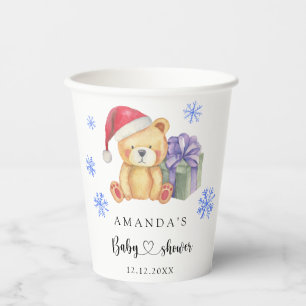 Winter teddybeer Baby shower Papieren Bekers