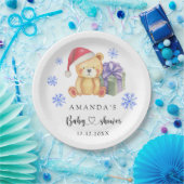 Winter teddybeer Baby shower Papieren Bordje (Feest)