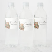 Winter Teddybeer Baby shower Waterfles Etiket (Flessen)