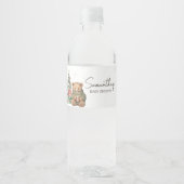 Winter Teddybeer Baby shower Waterfles Etiket (Voorkant)