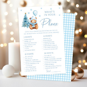 Winter Teddybeer Baby Wat zit er in je telefoon sp