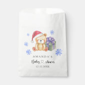 Winter teddybeer babyshower bedankzakje (Voorkant)