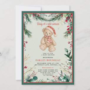 Winter Teddybeer Babyshower Kaart