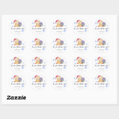 Winter teddybeer babyshower ronde sticker (Vel)