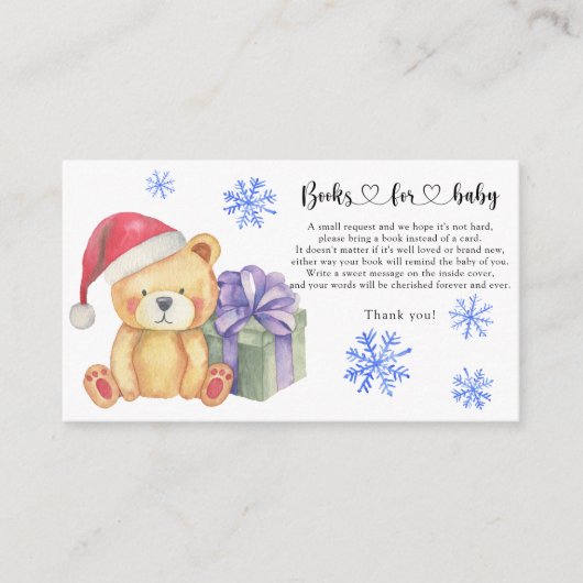 Winter teddybeer - boeken voor baby ticket informatiekaartje (Voorkant)