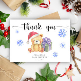Winter teddybeer - dank je bedankkaart