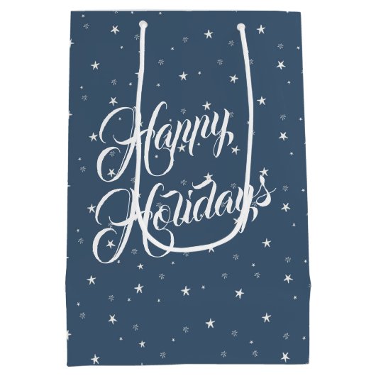 Winter Teddybeer en sneeuwman Medium Cadeauzakje (Achterkant)