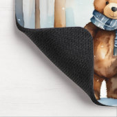 Winter Teddybeer en sneeuwman Muismat (Hoek)