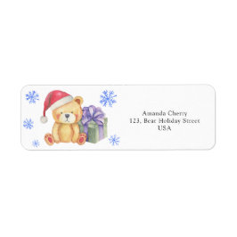 Winter teddybeer etiket