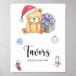 Winter teddybeer - Favors Poster