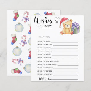 Winter teddybeer - Feestspel   Wensen voor baby