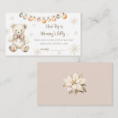 Winter teddybeer hoe groot is mama's buik informatiekaartje (Voorkant / Achterkant)