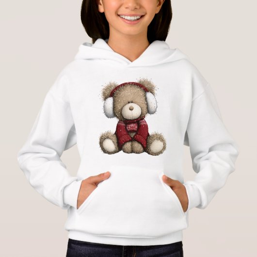 Winter Teddybeer Hoodie (Voorkant)