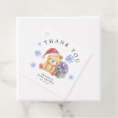 Winter teddybeer met xmas cadeau - dank u bedankjes labels (In situ)