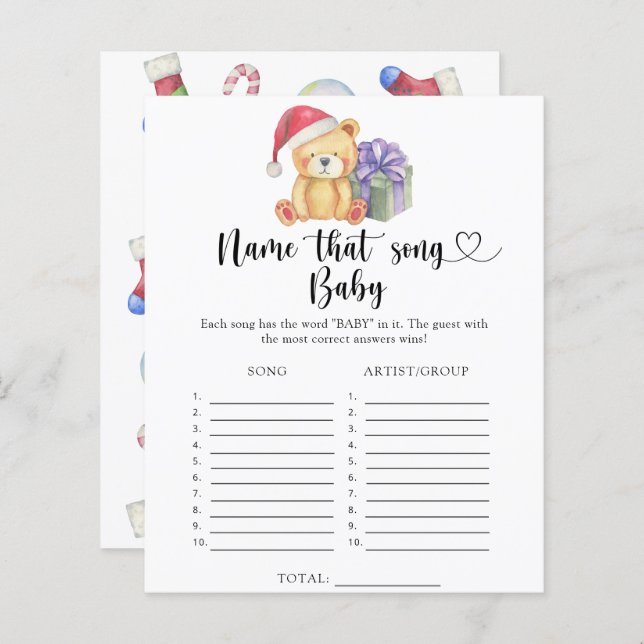 Winter teddybeer - Noem dat Baby Song (Voorkant / Achterkant)