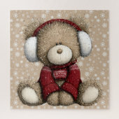 Winter Teddybeer Puzzel (Verticaal)