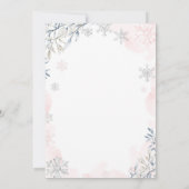 Winter Teddybeer sneeuwvlokken roze meisje Baby sh Kaart (Achterkant)