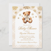 Winter Teddybeer Vakantie Babyshower Kaart (Voorkant)