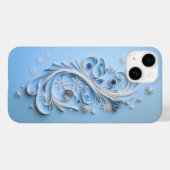 Winter Telefoonhoes | Sneeuwvlokken en lint Case-Mate iPhone Case (Achterkant (horizontaal))