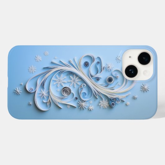 Winter Telefoonhoes | Sneeuwvlokken en lint Case-Mate iPhone Case (Achterkant (horizontaal))