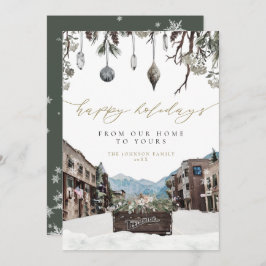 Winter Telluride Colorado Mountain met kerstKaart Kaart