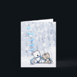 Winter Terriers KiniArt Wenskaarten Feestdagen Kaart<br><div class="desc">KiniArt Westie en Yorkie Terrier winter wonderland kunst van hedendaagse PUP-kunstenaar,  Kim Niles.  © KiniArt™ - Alle rechten voorbehouden.</div>