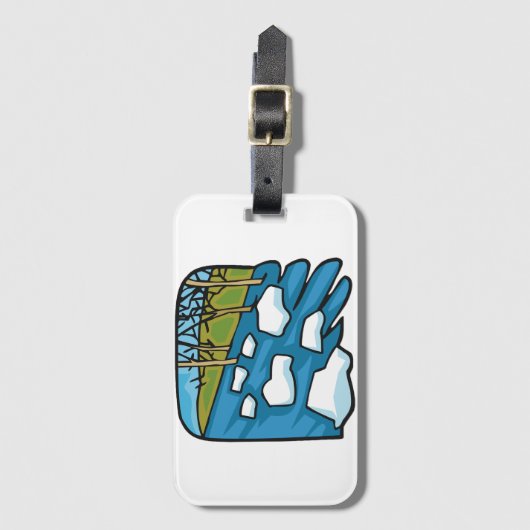 Winter Thaw River with Ice Floes Bagagelabel (Voorkant (verticaal))