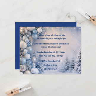 Winter thema baby shower digitale download kaart