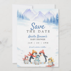 Winter thema baby shower uitnodiging