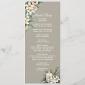 Winter Thema beige dubbele kant programma kaart (Achterkant)