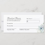 Winter Thema Bloemen Cadeaubewijs (Achterkant)