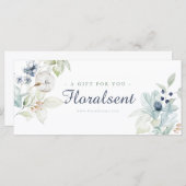 Winter Thema Bloemen Cadeaubewijs (Voorkant / Achterkant)