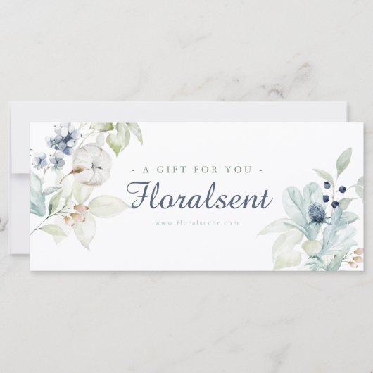 Winter Thema Bloemen Cadeaubewijs (Voorkant)